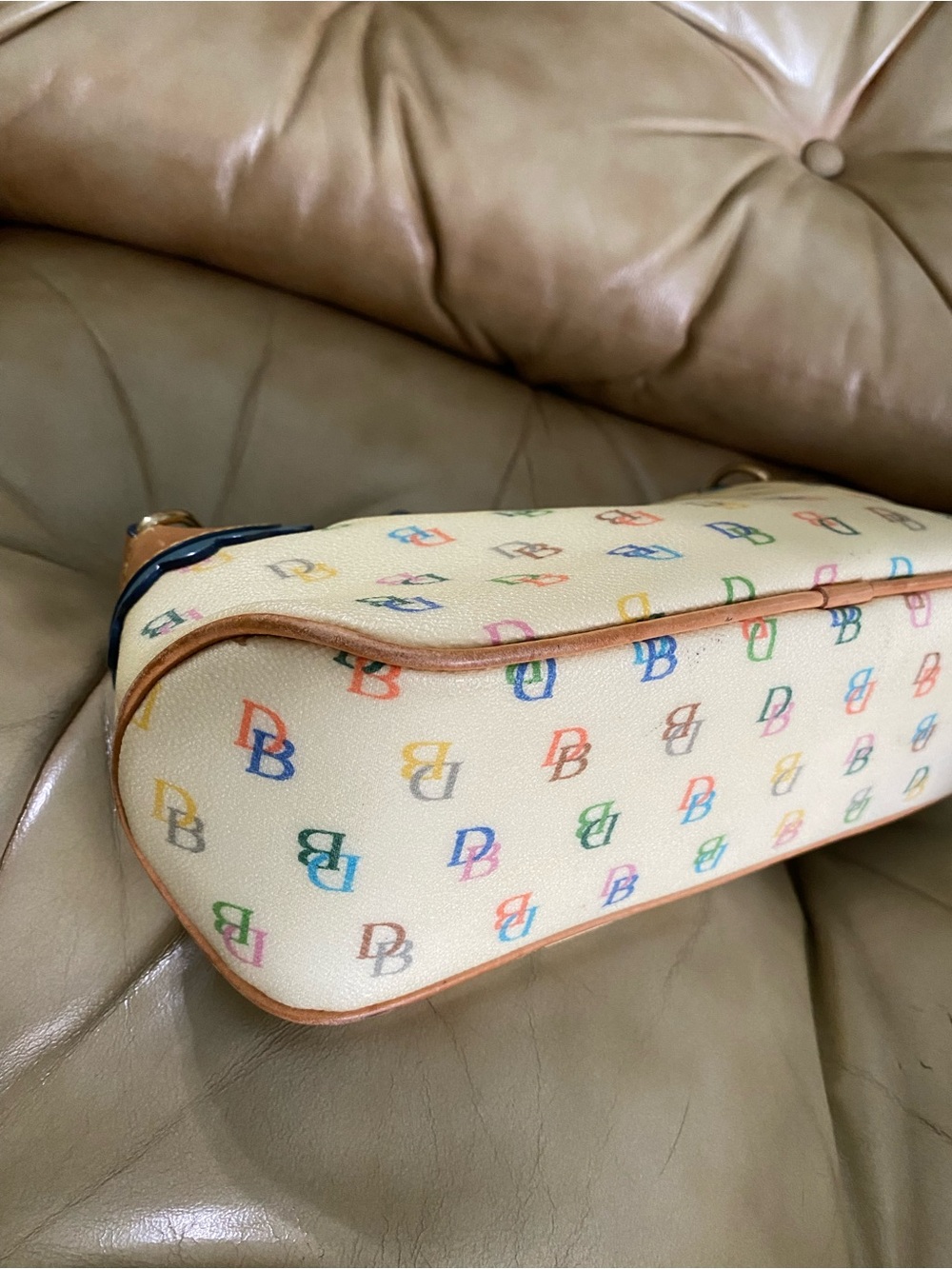 Vintage Dooney & Bourke Mini Handbag USA Pink Heart Rainbow - Picture 14 of 16